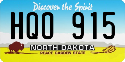 ND license plate HQO915