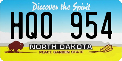 ND license plate HQO954
