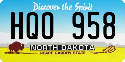 ND license plate HQO958