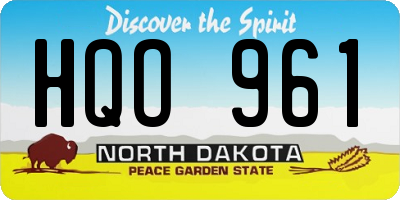 ND license plate HQO961