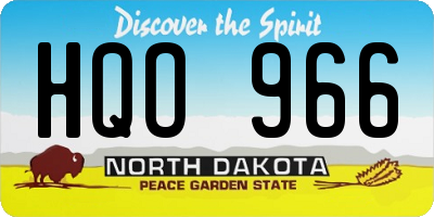 ND license plate HQO966