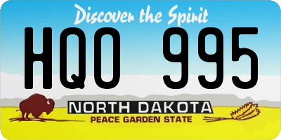 ND license plate HQO995