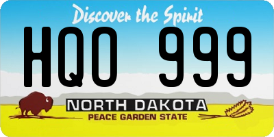 ND license plate HQO999