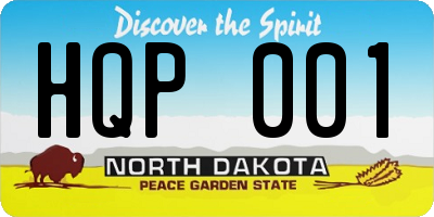 ND license plate HQP001