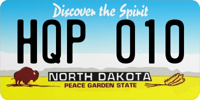 ND license plate HQP010