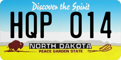 ND license plate HQP014