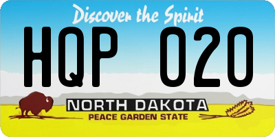 ND license plate HQP020