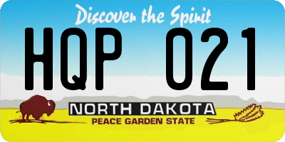 ND license plate HQP021