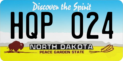 ND license plate HQP024
