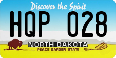 ND license plate HQP028