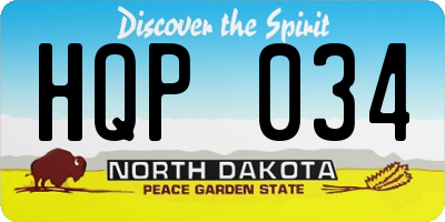 ND license plate HQP034