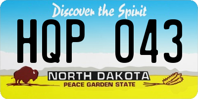 ND license plate HQP043