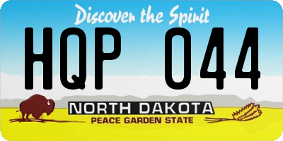 ND license plate HQP044