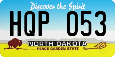 ND license plate HQP053