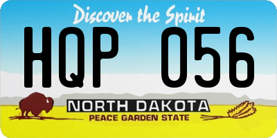 ND license plate HQP056