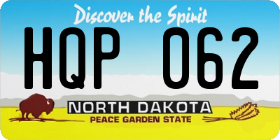 ND license plate HQP062