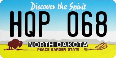 ND license plate HQP068