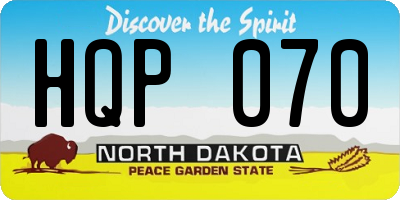 ND license plate HQP070