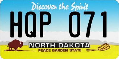 ND license plate HQP071