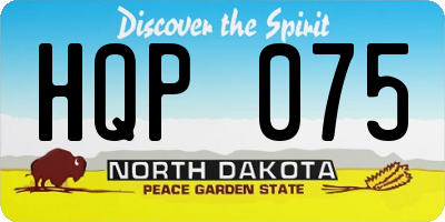 ND license plate HQP075