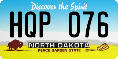 ND license plate HQP076