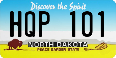 ND license plate HQP101