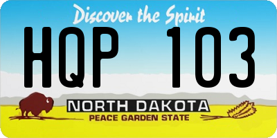 ND license plate HQP103