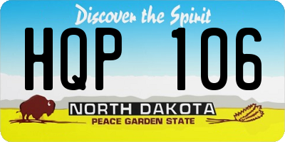 ND license plate HQP106