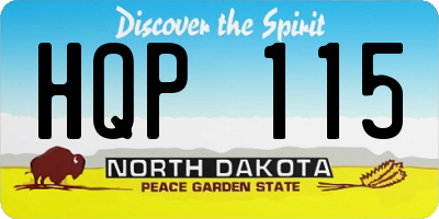 ND license plate HQP115