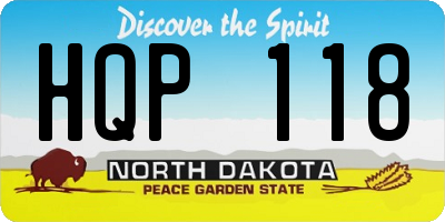 ND license plate HQP118