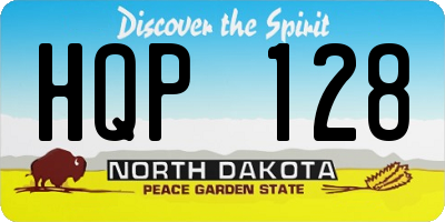 ND license plate HQP128