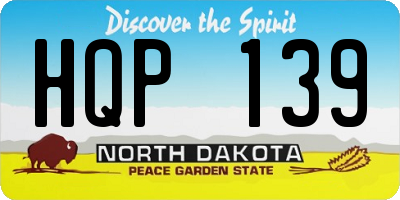 ND license plate HQP139