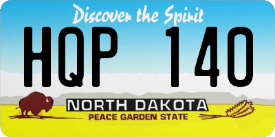 ND license plate HQP140