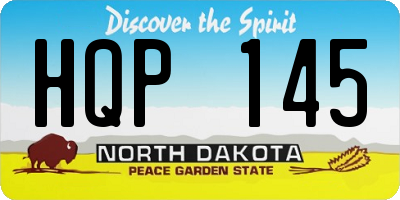 ND license plate HQP145