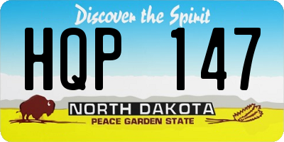 ND license plate HQP147