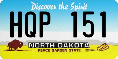 ND license plate HQP151