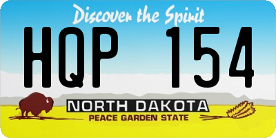 ND license plate HQP154