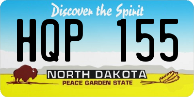 ND license plate HQP155