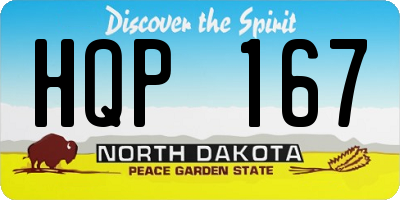 ND license plate HQP167