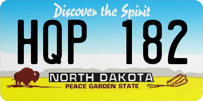 ND license plate HQP182