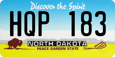 ND license plate HQP183