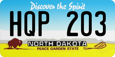 ND license plate HQP203