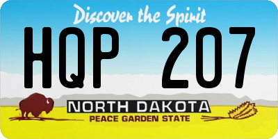 ND license plate HQP207