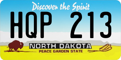 ND license plate HQP213