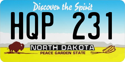 ND license plate HQP231