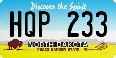 ND license plate HQP233