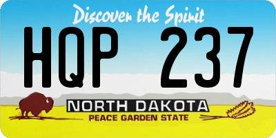 ND license plate HQP237