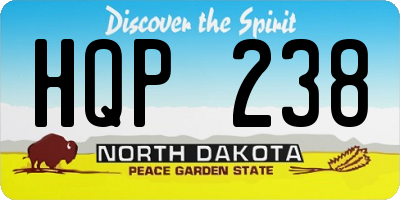 ND license plate HQP238