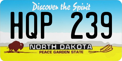 ND license plate HQP239