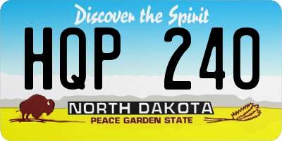 ND license plate HQP240